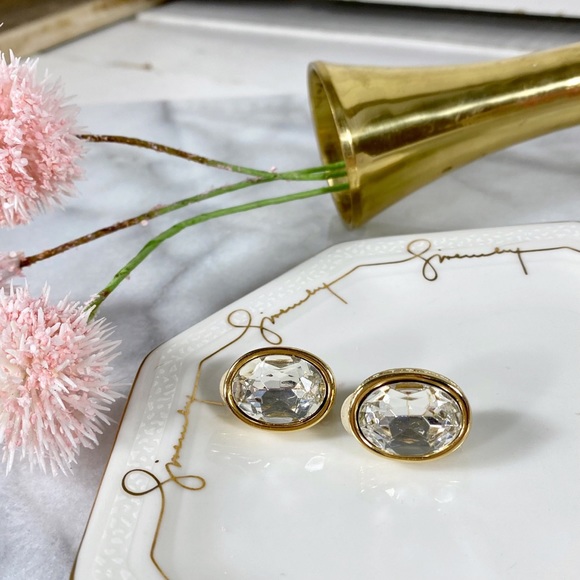 Givenchy Couture Crystal Clip-On Logo Earrings - Picture 5 of 12